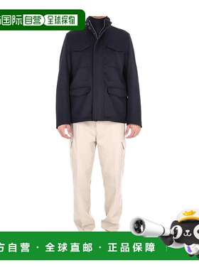HERNO 男士外套 FI000128U333189200 AW2025 蓝色短款夹克大衣