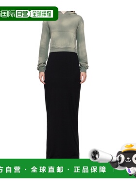 WE11DONE 女士半身裙 WDTH224838WKK AW2024 黑色 层叠连帽连衣裙