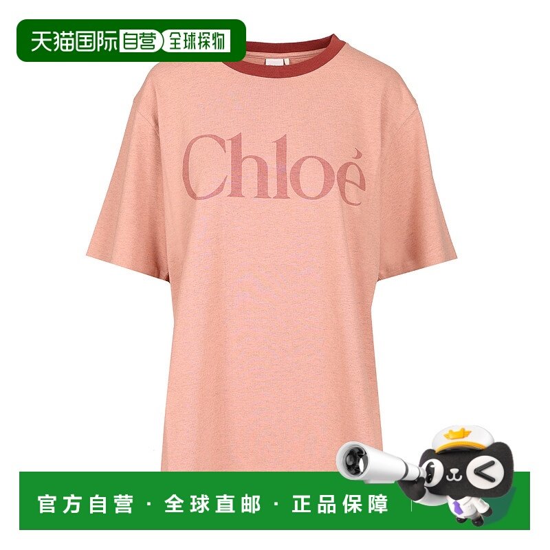 CHLOÉ 女士T恤 CH25AJH201736B1 AW2025 粉红色 Oversized logo t