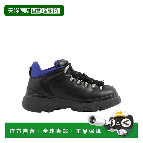 1h可退 BURBERRY 男士运动鞋 80745641 CO 黑色 Trek系带低帮休闲