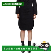 潮奢 toteme 女士 1h可退 黑色弧形下摆半身裙 2332046264200BL