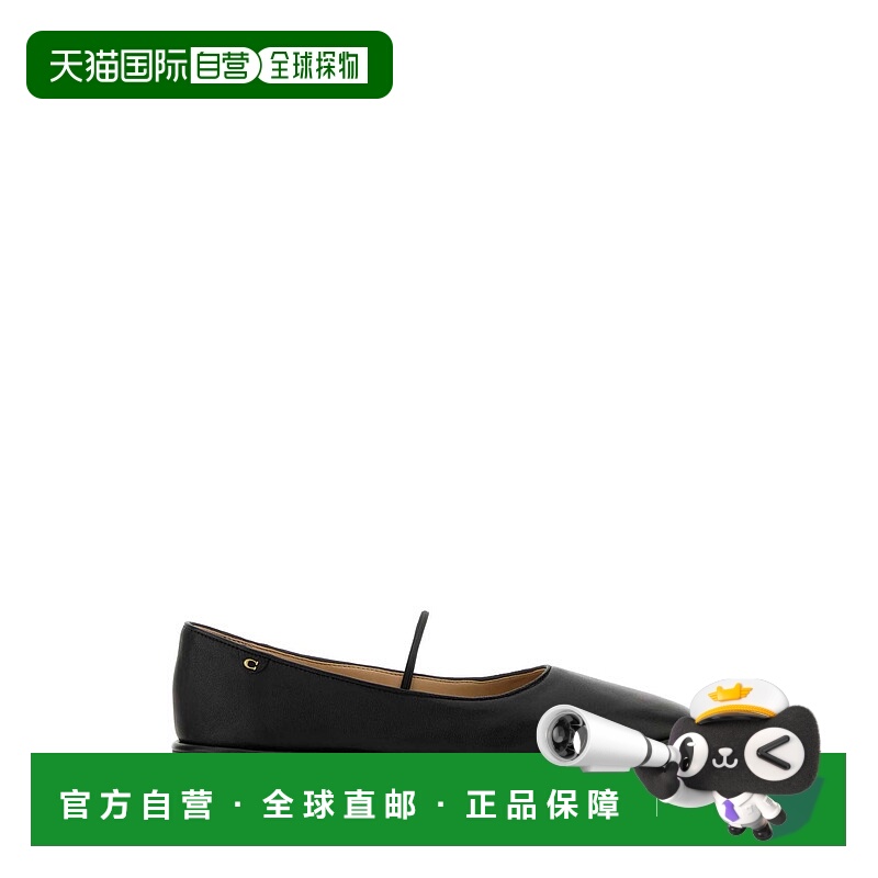 1h可退 COACH 女士芭蕾乐福鞋 CN116BLACK SS2025 黑色 Black lea