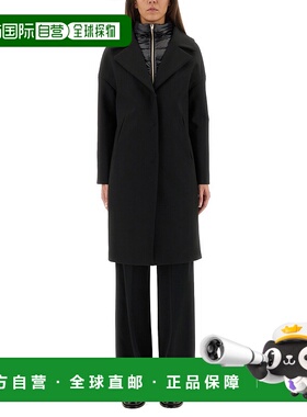 HERNO 女士大衣 GC000517D127719300 AW2025 黑色 WOOL COAT WITH