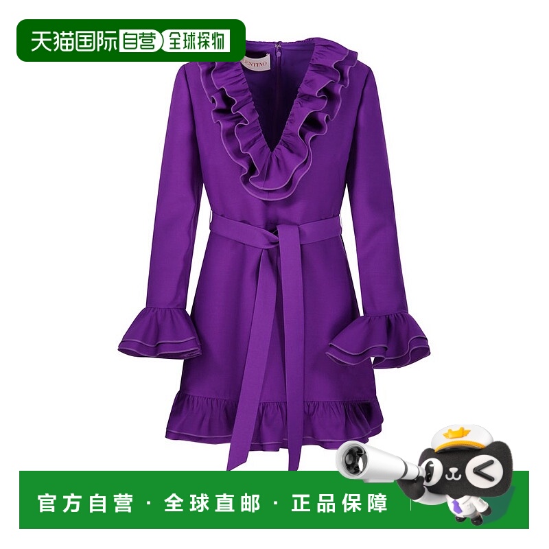 1h可退 潮奢 Valentino 华伦天奴 女士 羊毛连衣裙 BVAES61CF真丝