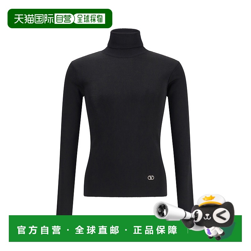 1h可退 VALENTINO 男士T恤 VKC35TB5R0NO AW2025 黑色 高领针织衫