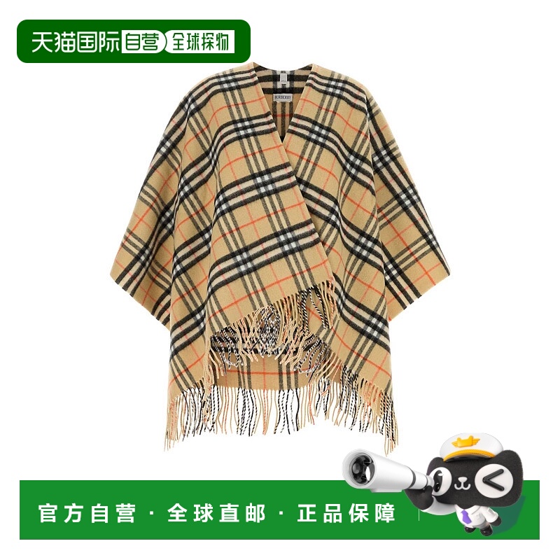 1h可退 潮奢 Burberry 巴宝莉 女士 刺绣羊毛混纺披肩 8102992