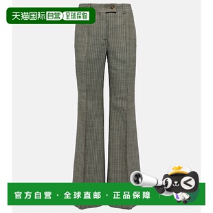 Studios Acne 艾克妮 女士 1h可退 细条纹羊毛混纺喇叭长裤 潮奢