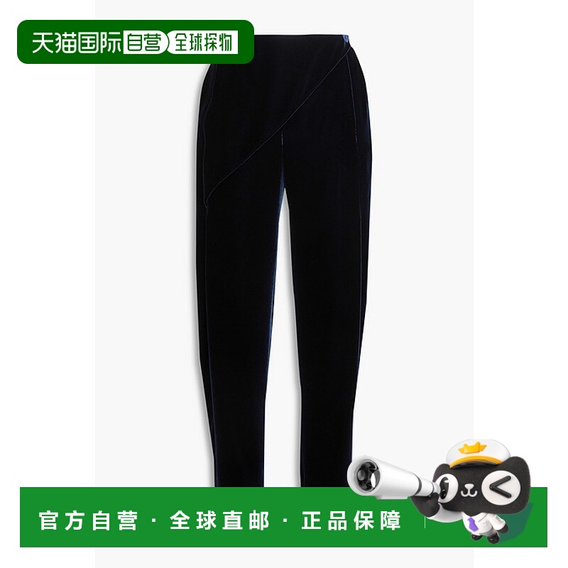1h可退 潮奢 Armani 阿玛尼 女士 裹式天鹅绒锥形长裤 2WHPP0SKT0