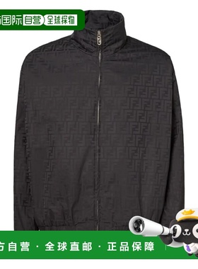 FENDI 男士夹克 FAA951ATN9F0GME CO 黑色 Ff Nylon Bomber