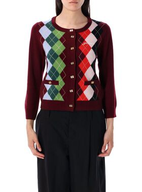 GANNI 女士针织衫 K25322720730 AW2025 酒红色 Wool and cashmer
