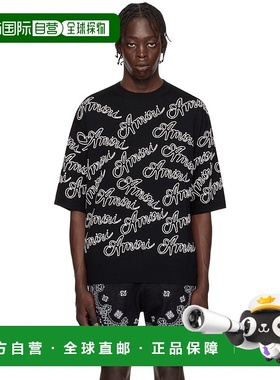 1h可退 潮奢 AMIRI 男士 黑色 Script 毛衣 AMKNTE1028针织