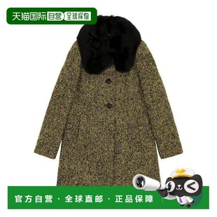 1h可退 MAX MARA 女士外套 6086014306002 AW2021 绿色 毛领大衣