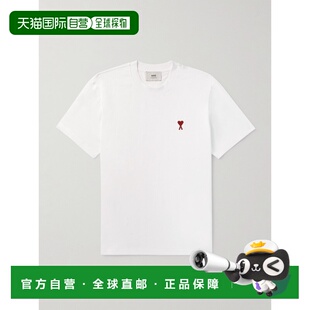 潮奢 Logo刺绣弹力有机棉针织T恤 Ami 男士 BFUTS03 Paris 1h可退