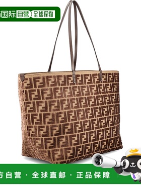 FENDI 女士手提包 8BH425AT14F0L1B AW2025 棕色 Roll FF 提花大