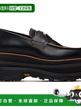 1h可退 潮奢 Sacai 男士 黑色 Platform 乐福鞋 SCM338一脚蹬