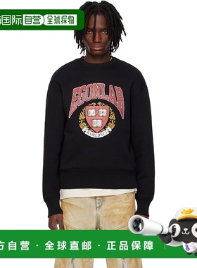 1h可退 潮奢 EGONLAB. 男士 黑色 Worldnet 联名套头衫 SS25SW002
