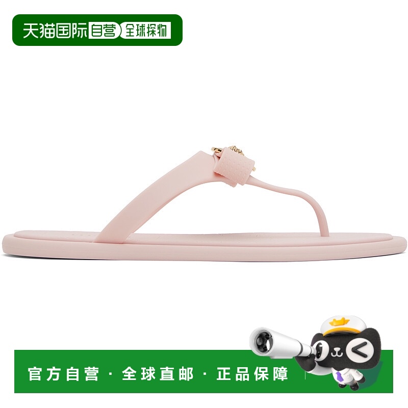 1h可退 潮奢 versace 范思哲 女士 粉色 Gianni Ribbon 人字拖 10