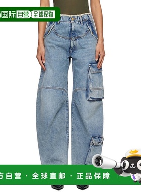 1h可退 潮奢 DARKPARK 女士 蓝色 Rosalind Barrel Leg Cargo 牛