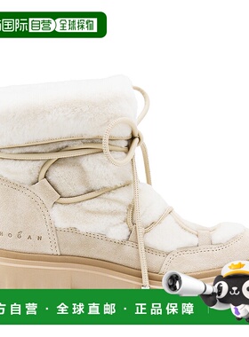 1h可退 潮奢 Hogan 女士 繫帶羊毛飾邊靴 HXW7000FV70ULB雪地靴