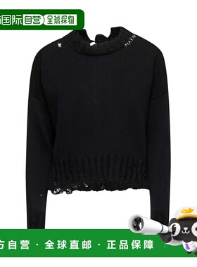 1h可退 潮奢 Marni 玛尼 女士 黑色 Worn Ribs 针织衫 GCMD0579A0