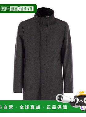 HERNO 男士大衣 CA000214U9490 AW2025 灰色 可拆卸领口大衣