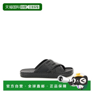 7X1501AHI3F0QA1 SS2024 黑色 FENDI LEATHER 拖鞋 BLACK SAN 男士