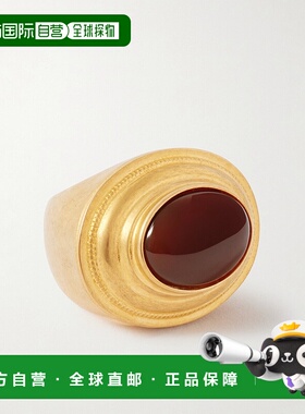 1h可退 潮奢 Saint Laurent 圣罗兰 女士 镀金玛瑙石戒指 843723Y