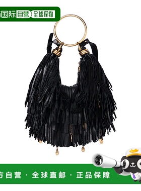 CHLOÉ 女士斜挎包 CH25SS611O66001 SS2025 黑色 流苏小号 BRACEL