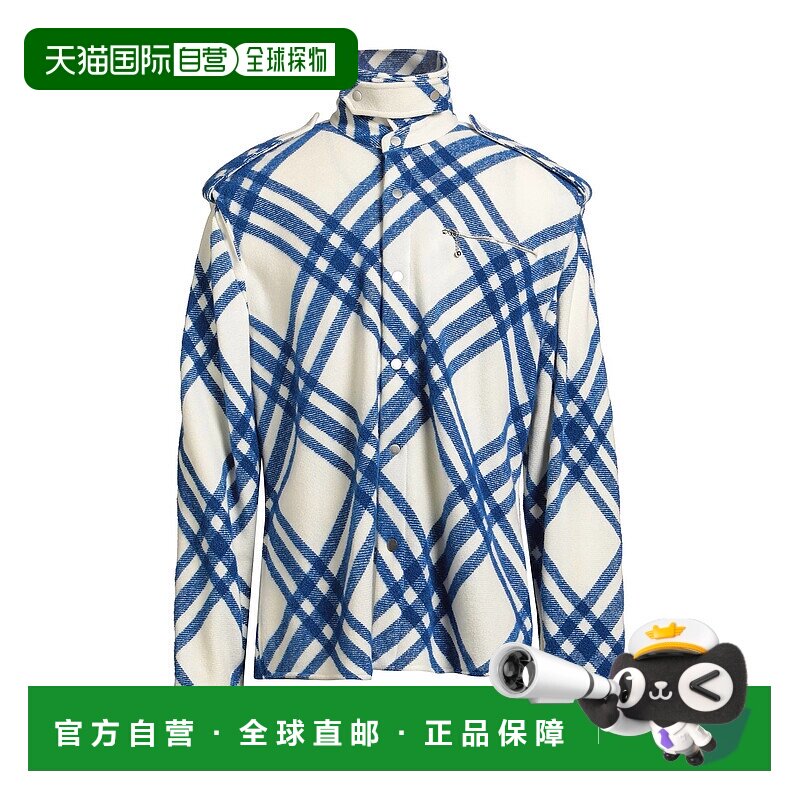 1h可退 潮奢 Burberry 巴宝莉 男士 格纹衬衫 blue蓝色 舒适时尚