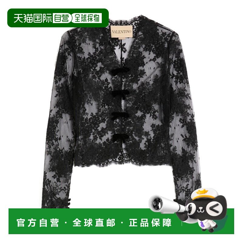 VALENTINO 女士外套 BAB8129S90NO AW2025 花色 蝴蝶结蕾丝衬衫