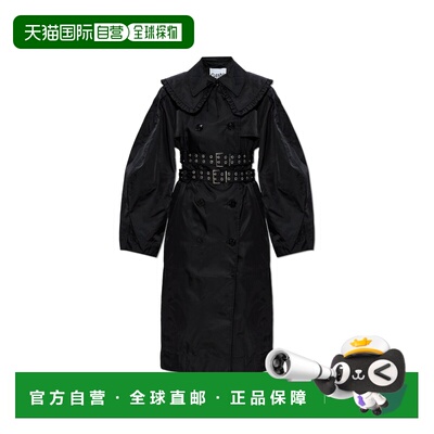 GANNI 女士大衣 A101007510708099 SS2026 黑色 Coat with detach