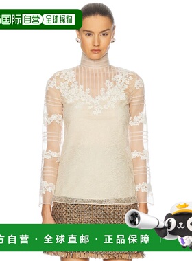 1h可退 潮奢 valentino 华伦天奴 女士 Roses Dentelle 上衣 6B3A