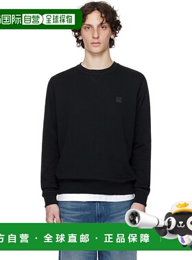 1h可退 潮奢 BOSS 波士 男士 黑色 Regular-Fit Logo Patch 套头