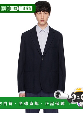 1h可退 潮奢 Sunspel 男士 海军蓝 Pique Unstructured 西装外套