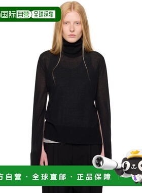 1h可退 潮奢 TOTÊME 女士 黑色 Slit Sleeve 高领衫 253WRT0535YA