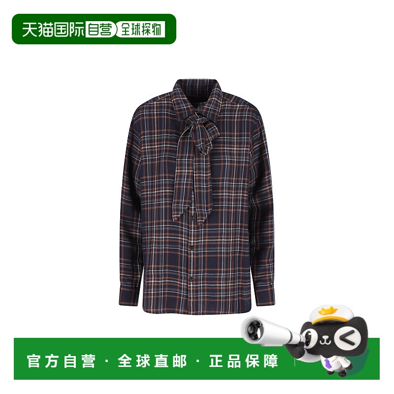 1h可退 潮奢 Saint Laurent 圣罗兰 女士 格纹图案衬衫 838890Y3J