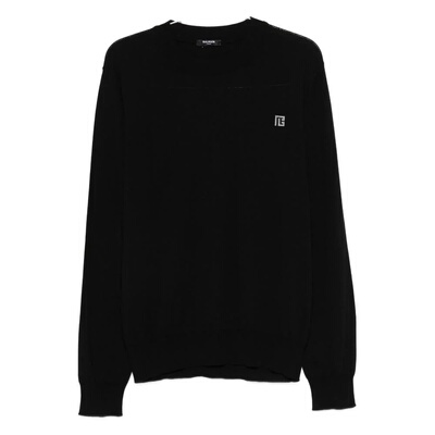 香港直邮BALMAIN 男士针织衫 GH1KD000KJ53EQU SS2026 黑色长袖