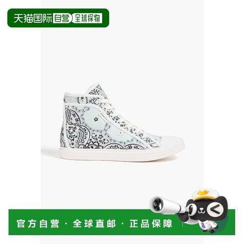 1h可退 潮奢 ZIMMERMANN 女士 佩斯利印花麻质/帆布高帮运动鞋 51