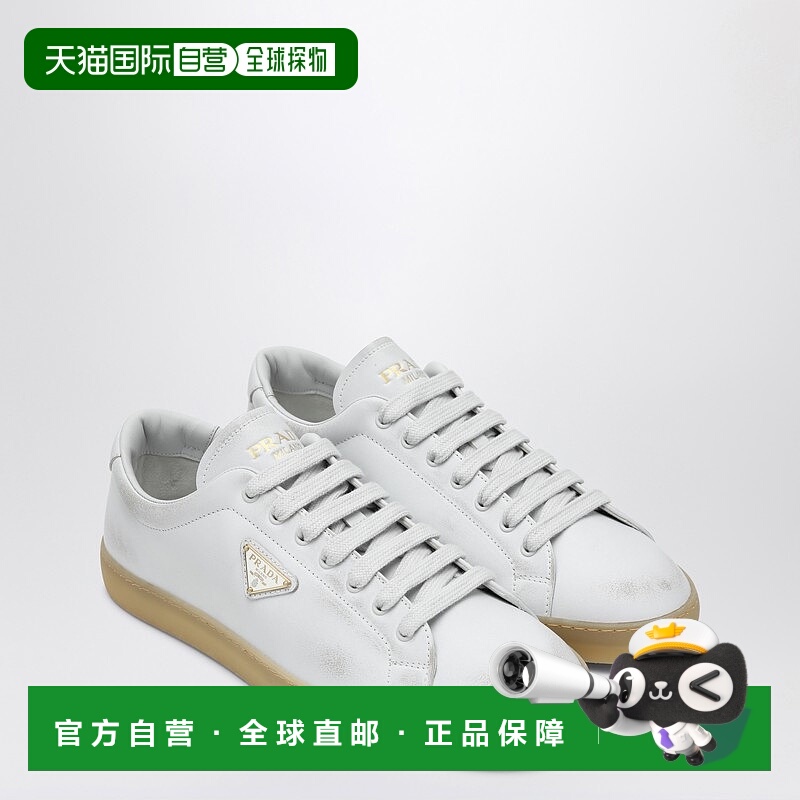 1h可退 潮奢 Prada 普拉达 男士 白色造旧质感运动鞋 2EE413G0013