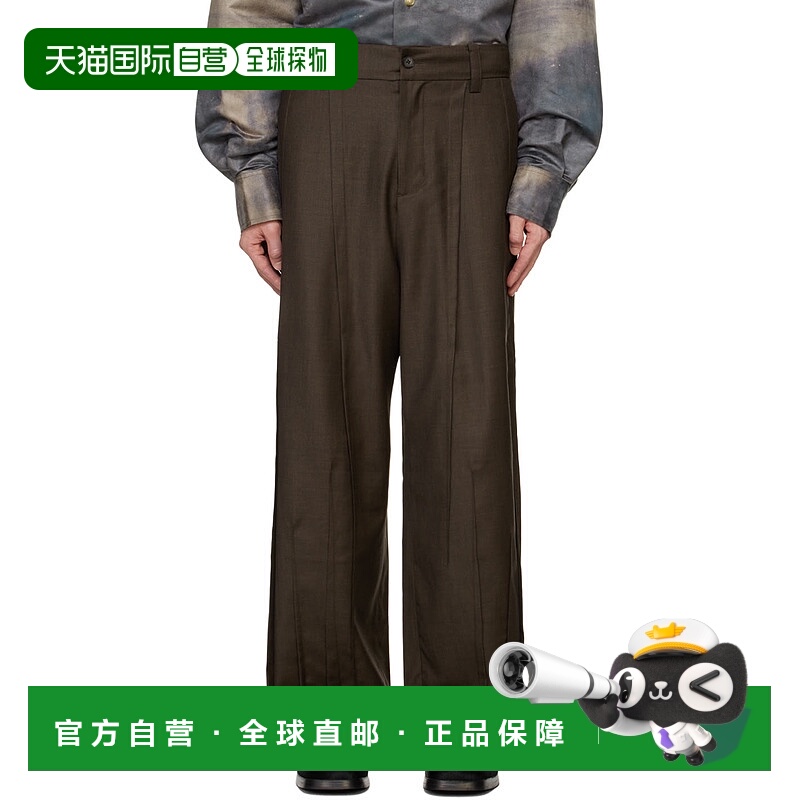 1h可退 潮奢 Feng Chen Wang 男士 棕色 Folding 长裤 FMF18TR08