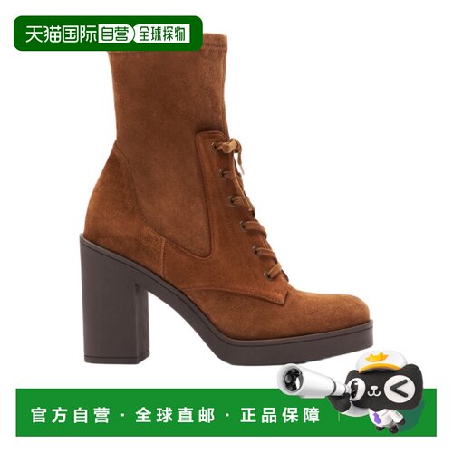 1h可退 stuart weitzman 女士 时尚休闲鞋麂皮短靴女靴厚底