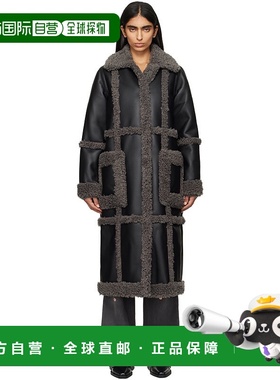 1h可退 潮奢 Stand Studio 女士 黑色 & 灰色 Patrice 人造毛皮大