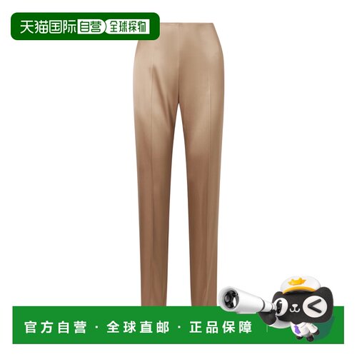 VALENTINO 女士休闲裤 BRB795A8H634 SS2026 棕色 真丝混纺直筒裤