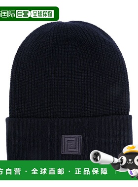 FENDI 男士帽子 FXQ352ASMMF0QA2 AW2024 蓝色 BEANIE FF LABEL