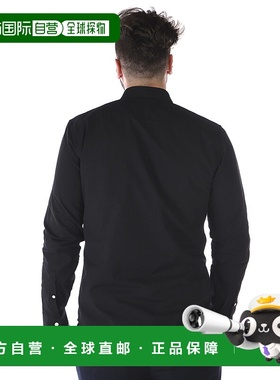 KENZO 男士衬衫 1LB5CH200NER99 SS2022 黑色徽标修身衬衫 男装