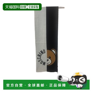 男士 灰色 围巾 AW2023 logo拼色围巾 3078016 MOSCHINO