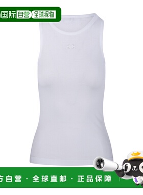 GANNI 女士T恤 A1050172151 SS2026 白色 Logo Tank Top