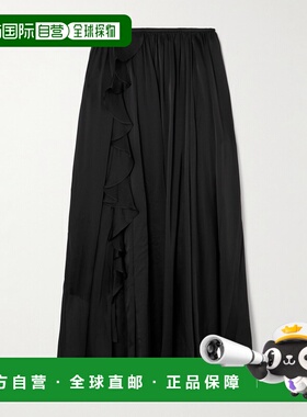 1h可退 潮奢 ULLA JOHNSON 女士 Zena 不对称荷叶边褶裥真丝雪纺