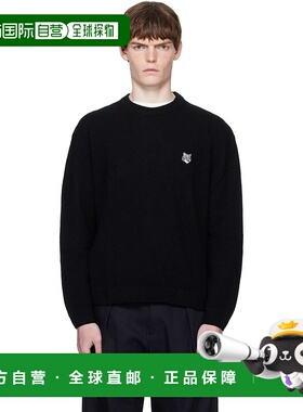 1h可退 潮奢 MAISON KITSUNE 男士 黑色 Fox Head Lambswool Comf