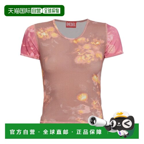 DIESEL 女士T恤 A233040EGDU3DVA AW2026 花色 花卉印花罗纹针织T